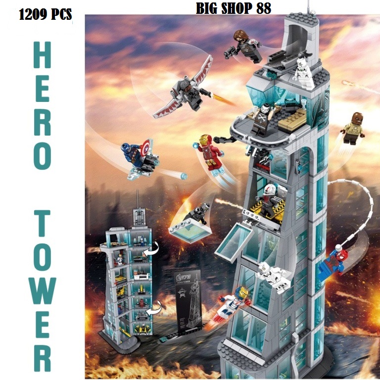 avengers tower lego set