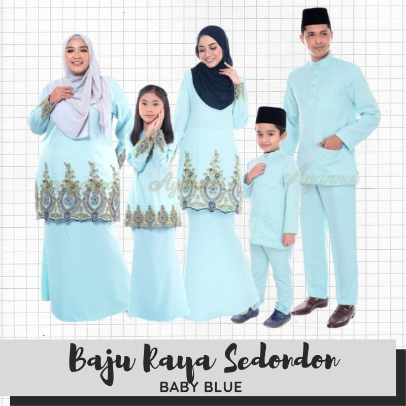 Baju Kurung Raya 2021 Sedondon Family Biru Price Promotion Nov 2021 Biggo Malaysia