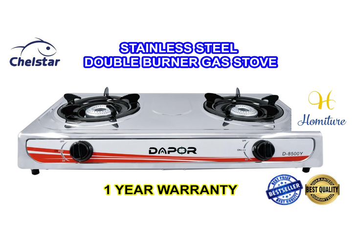 Chelstar Stainless Steel Double Gas Stove Price Promotion Nov 2021 Biggo Malaysia