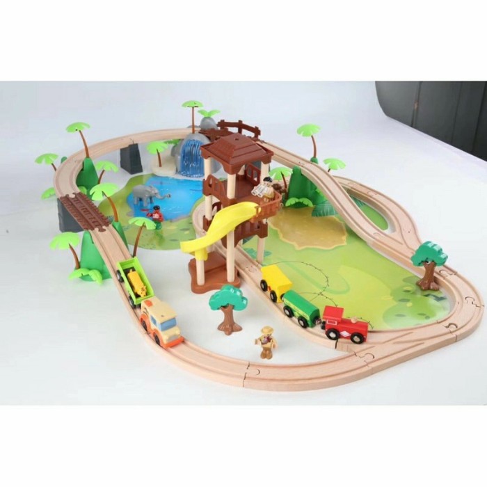 wooden train set toy