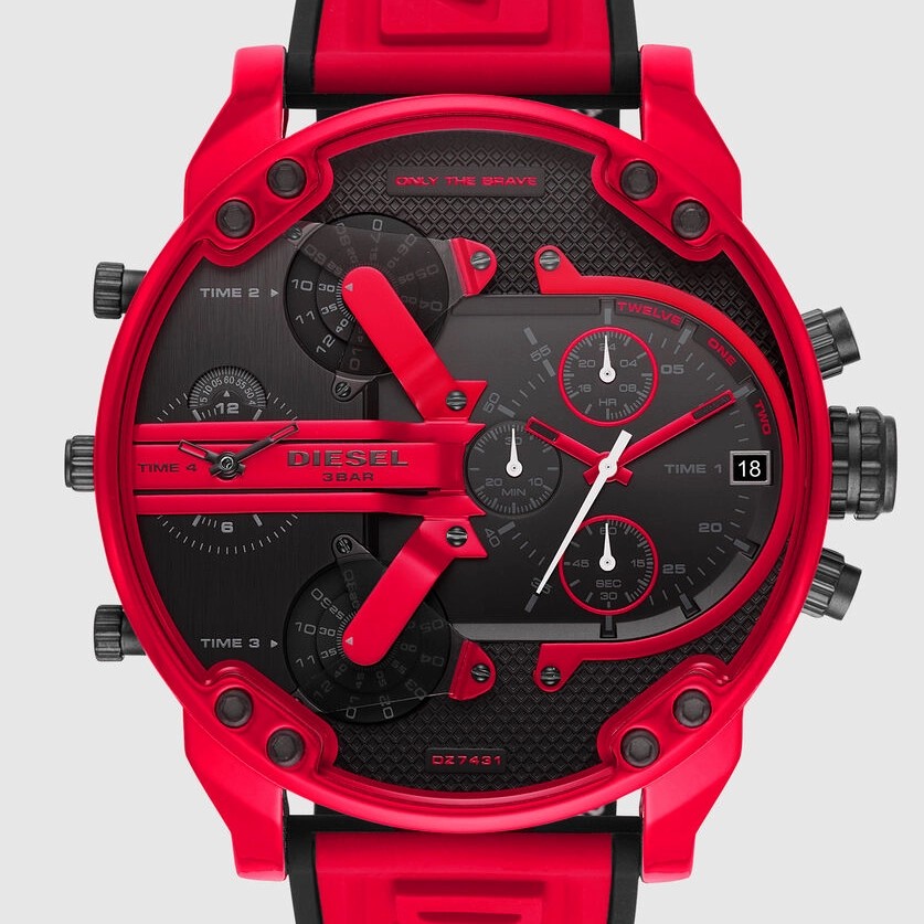 diesel watch red colour