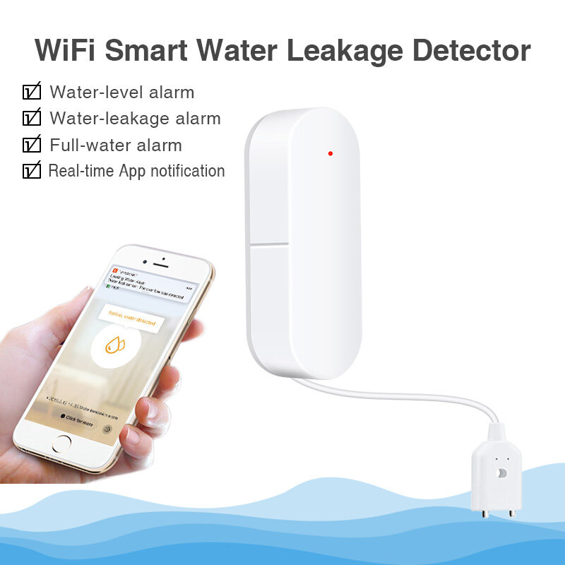 szlsl88 Wireless Water Leak Detector,Water Level Alert System,Home Smart Security Water Overflow Sensor