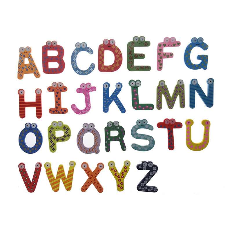 Plastic English Letters Whiteboard Fridge Magnet Decals Multi-color 26 in 1