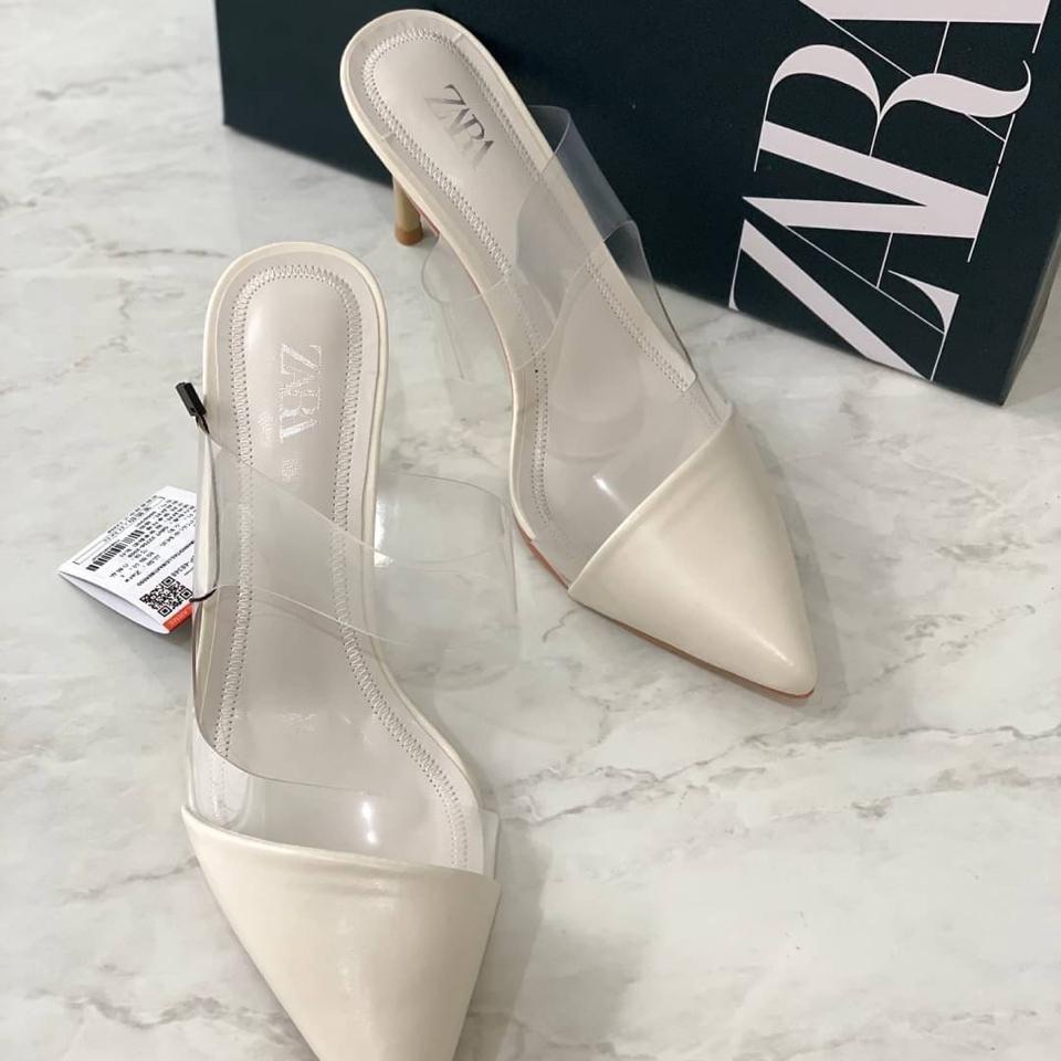 zara mules white